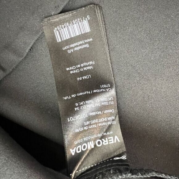 Vero Moda Women's Size 34 Black Alma Mini Short Skirt Zipper Wrap Asymmetrical - Picture 6 of 9